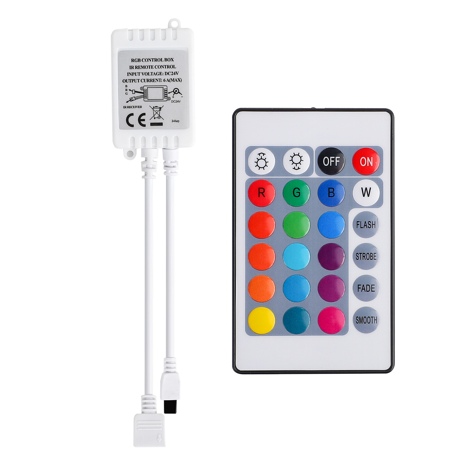 24 Key RGB IR Remote Controller 16 Color Changing for DC 24V LED Strip Light