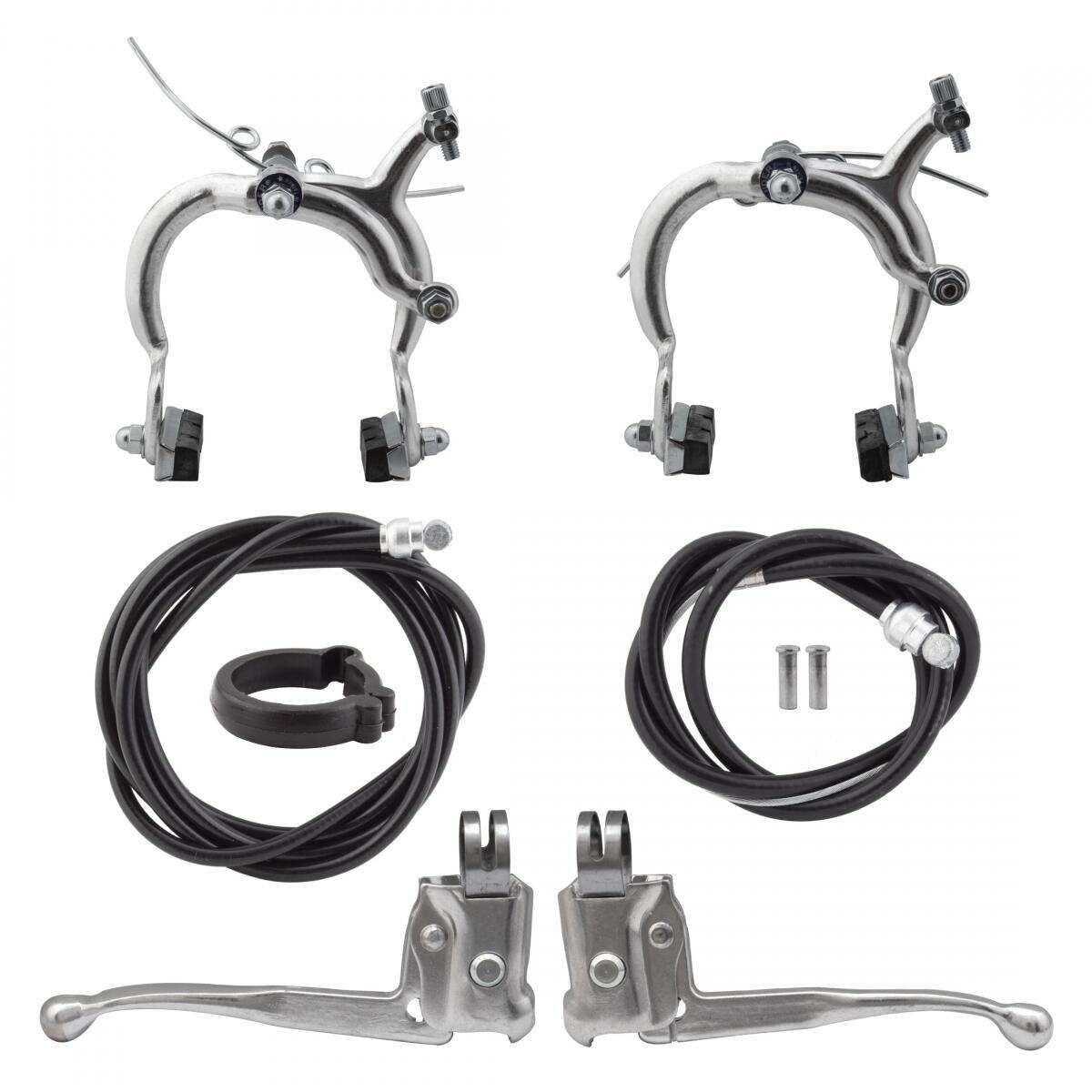 BIKE BICYCLE BRAKE BRAKESET SUNLT ALLOY FRONT + REAR w/ LEVERS 73-91mm SL