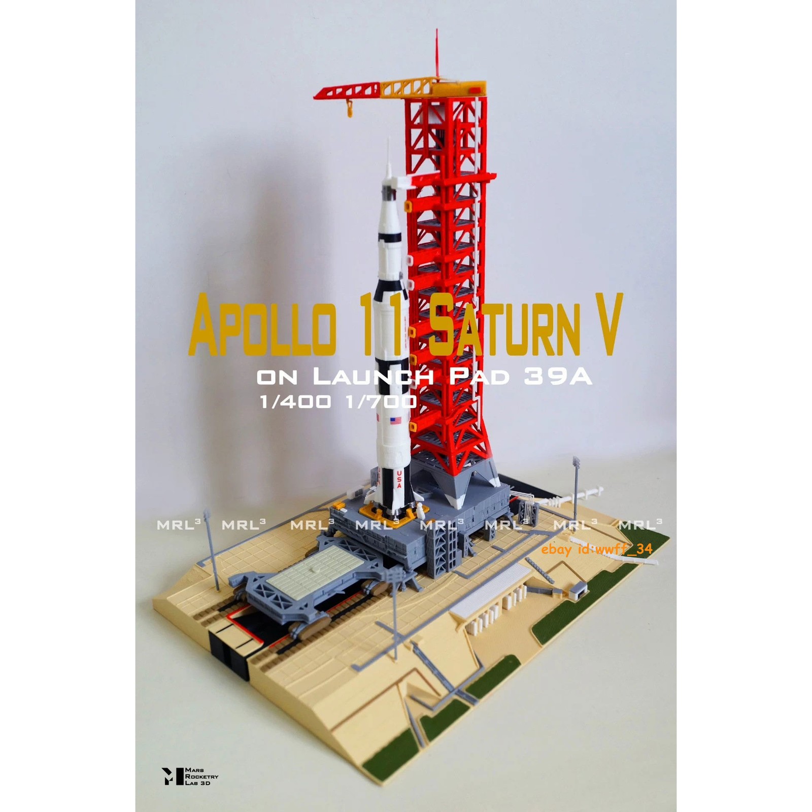 1/400 Saturn V CCAFS 39A Apollo 11 Launch Scene Spacecraft 3D Printed Model Gift