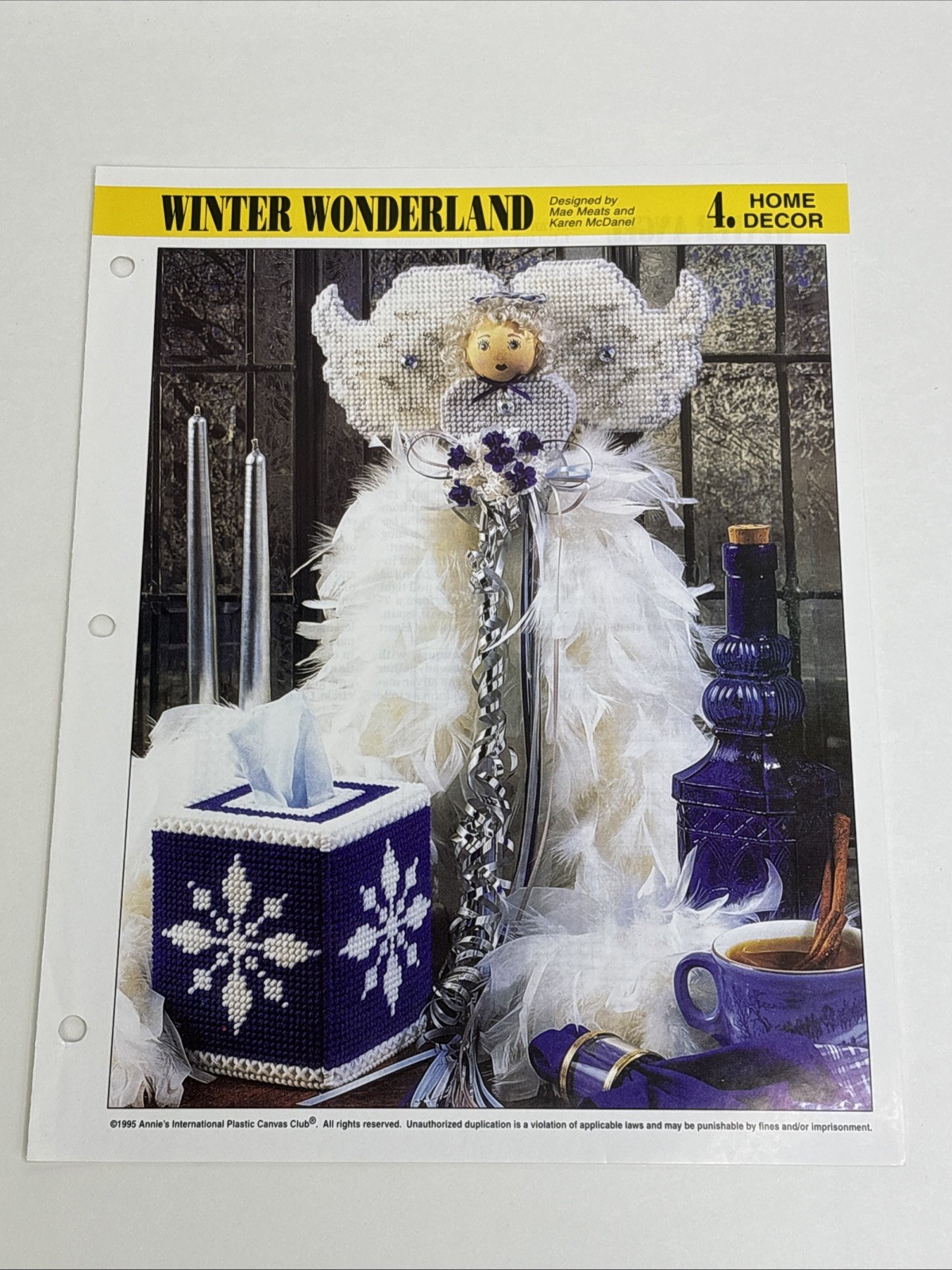 Winter Wonderland Tissue Box & Angel Annie's Attic Plastic Canvas Pattern Page