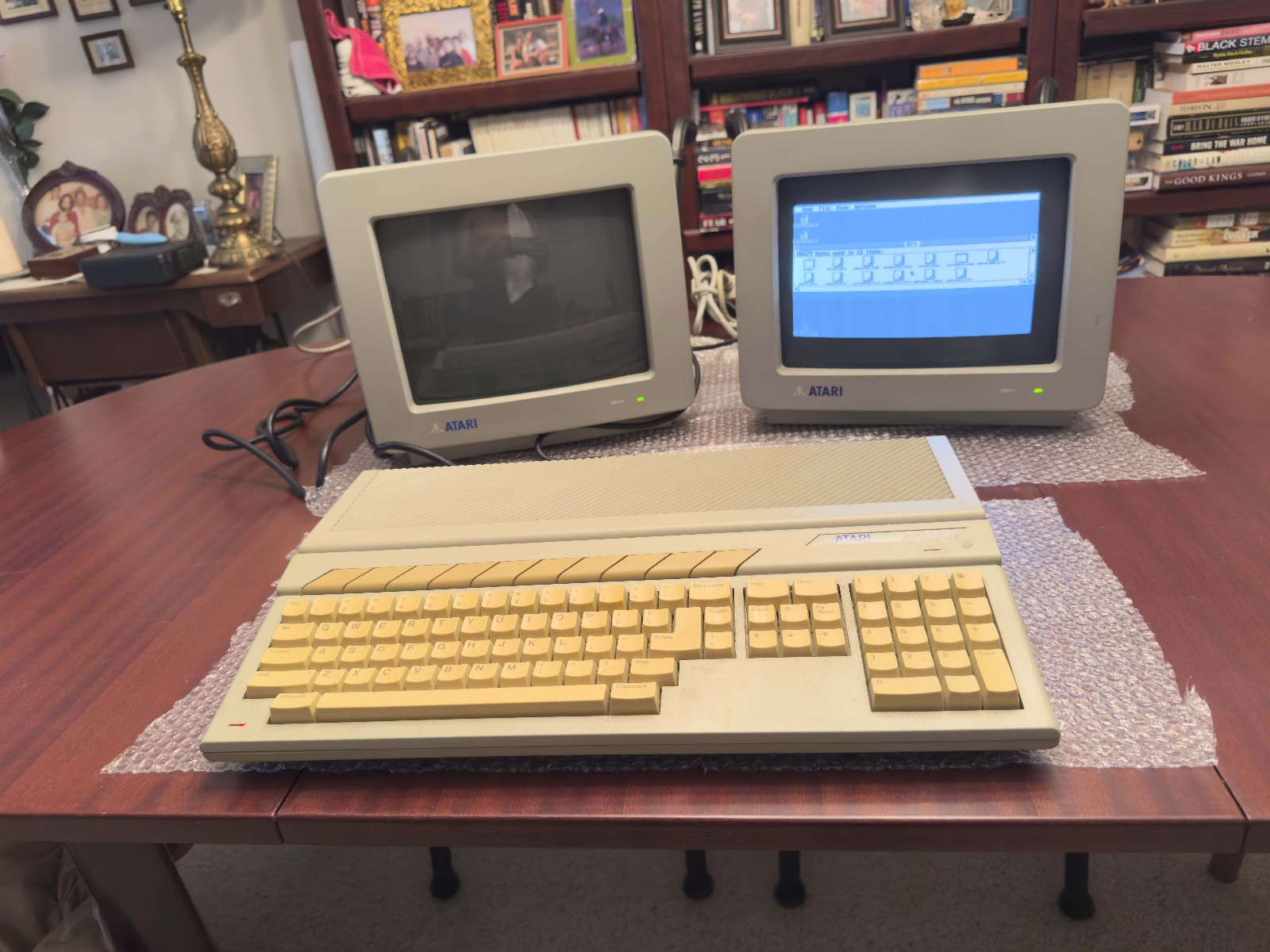Atari 1040ST Computer w/ SC124 Monochrome & SC126 Color Monitors