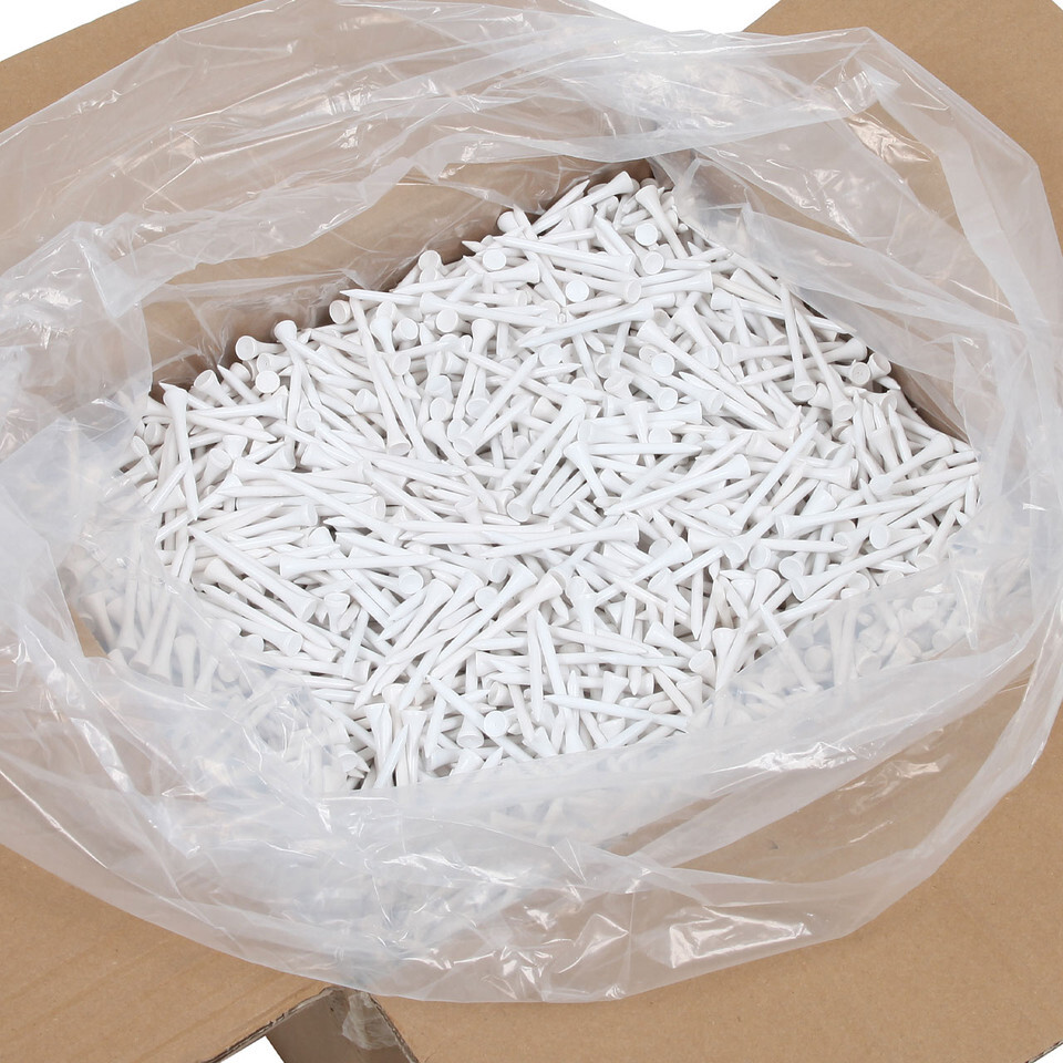 The GolfWorks Premium Hardwood Golf Tees 3-1/4" White — Bulk 5000 Count Durable