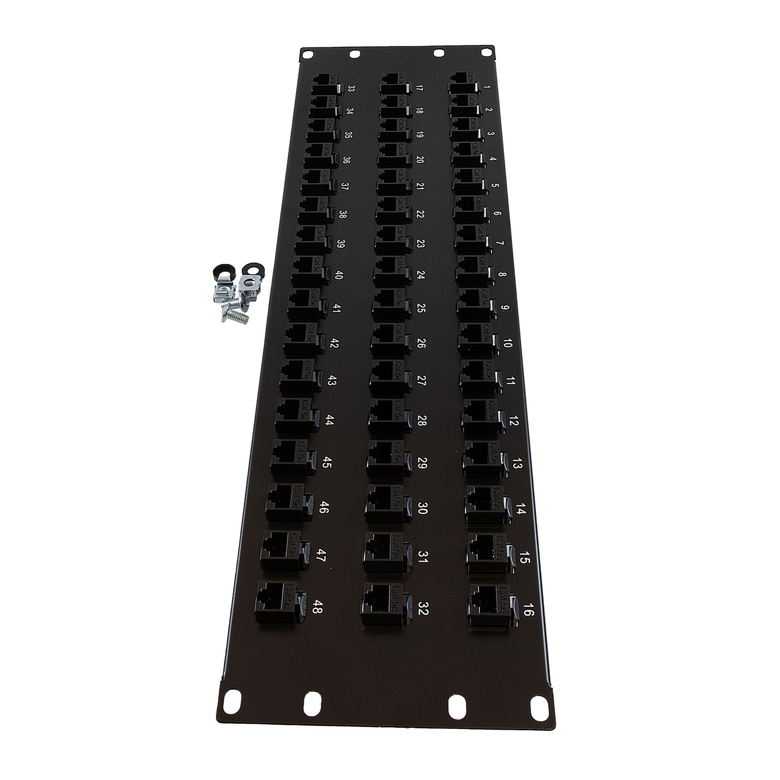NavePoint 3U (5.25") 19 Inch Panel with 48 Cat5e Couplers