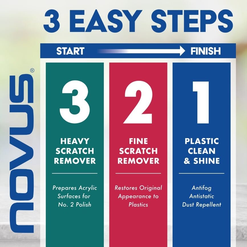 Novus Plastic Polish Kit #1, #2 8oz. with 2 Polish Mates