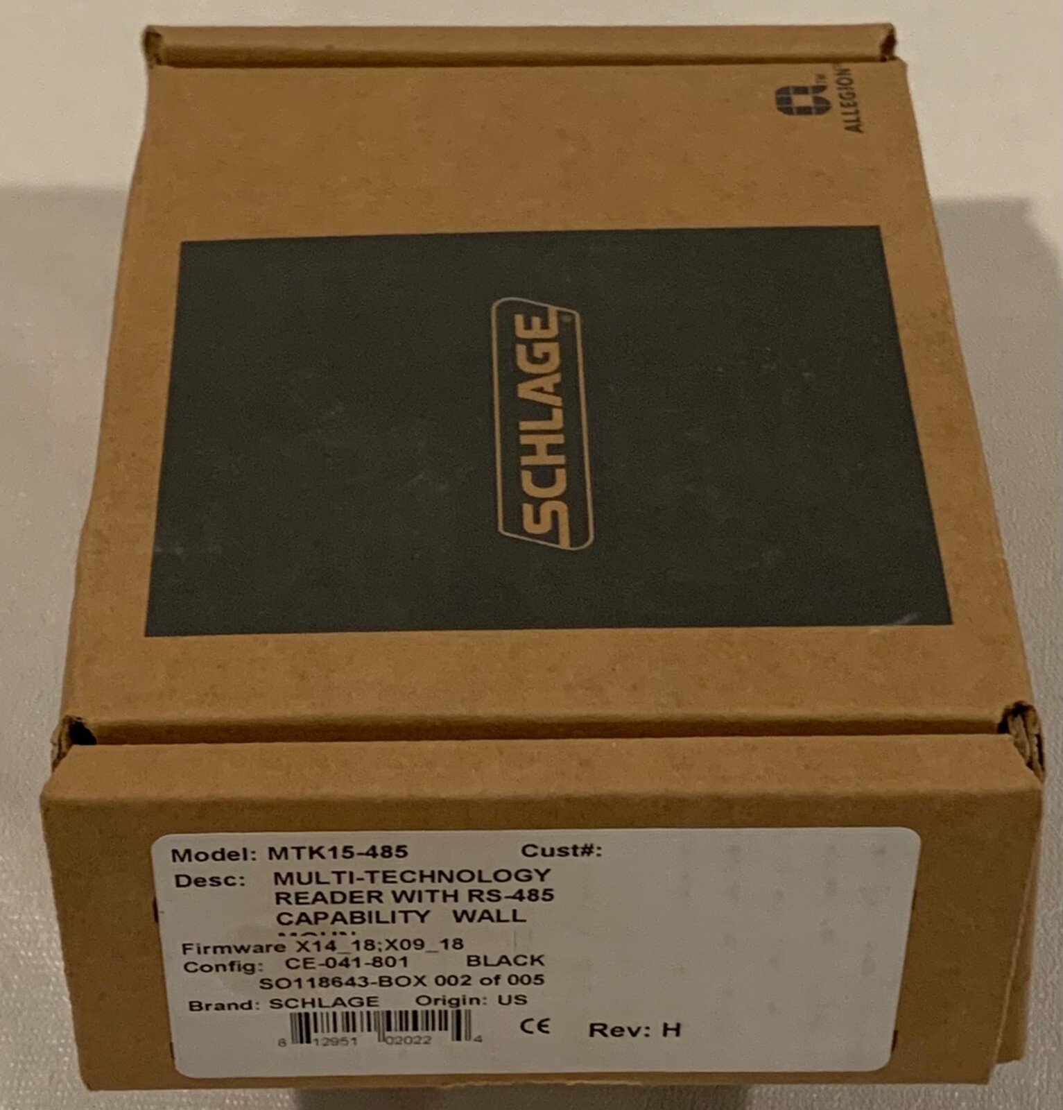 Schlage MTK15-485 Multi-Technology Reader, Black