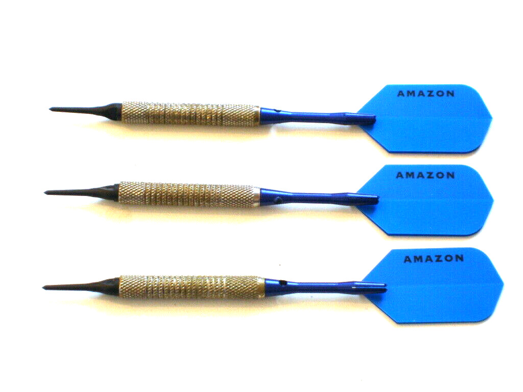 Soft Tip Darts Used, 12 Gram Plated with New Aluminum Shafts and Flights #1937