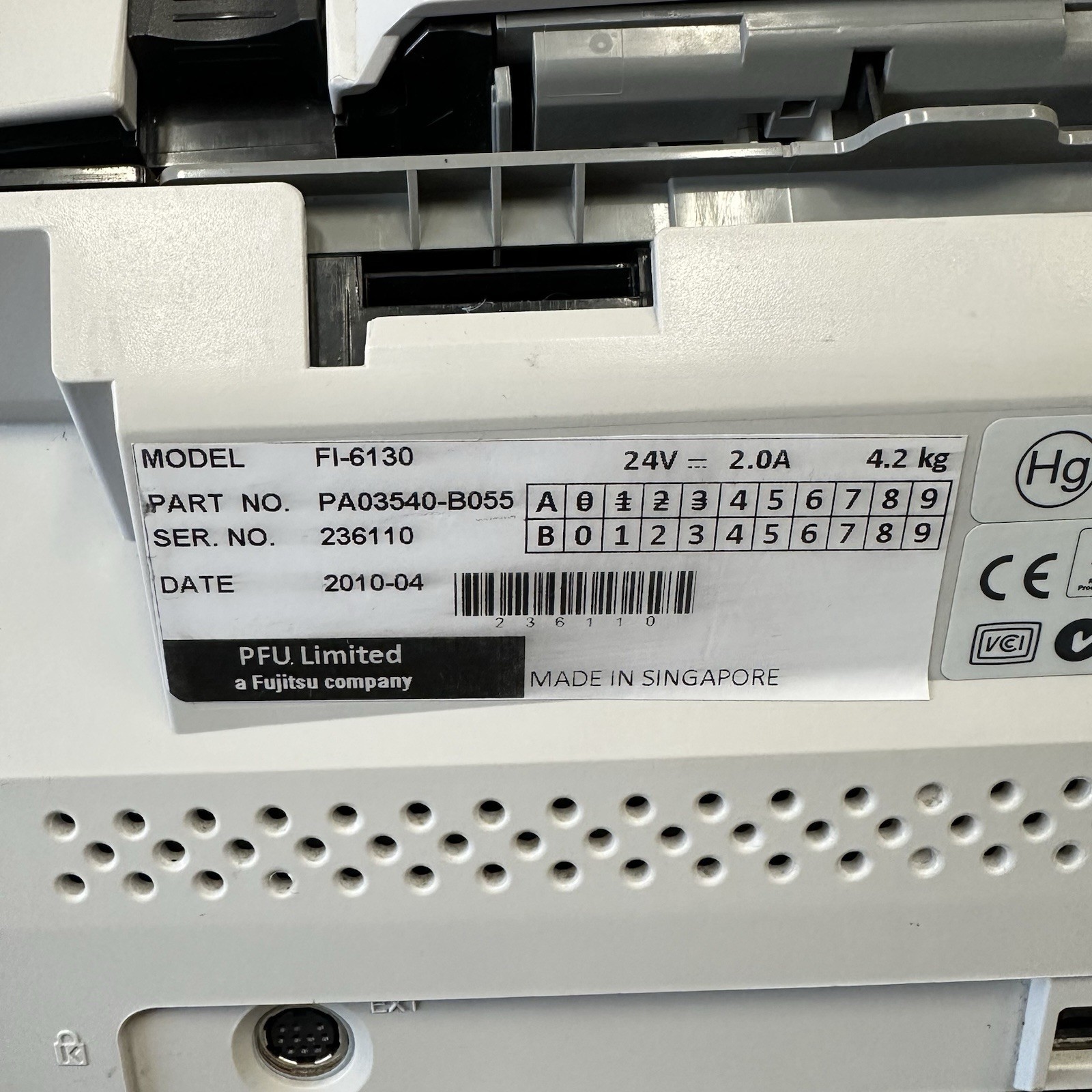 FUJITSU FI-6130 Document Scanner with 24V AC Adapter - Without Box