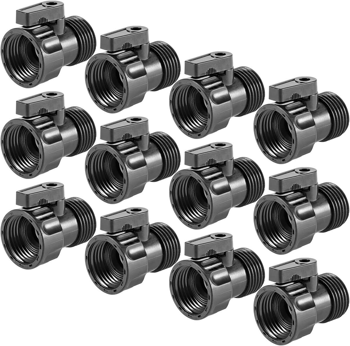 12 Pack 3/4'' Plastic Garden Hose Shut Off Valve - 12 pack, 12 Pack-