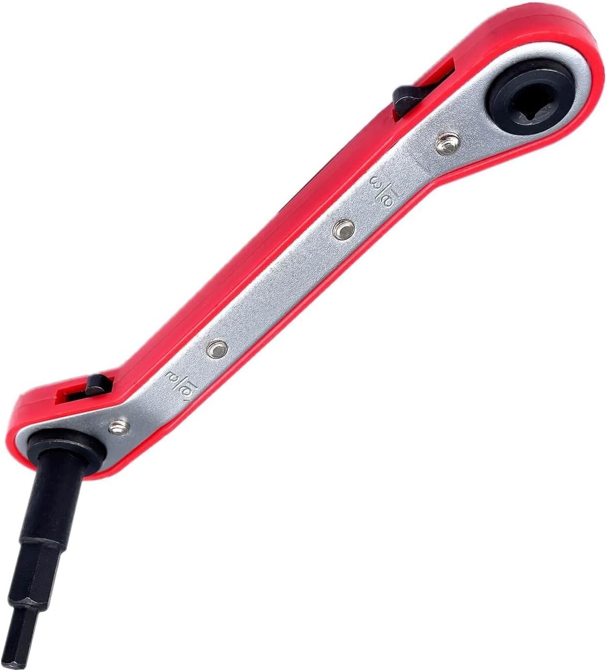 HVAC Service Wrench Set AC Valve Curved Ratchet Wrench With Hex Bit Adapter
