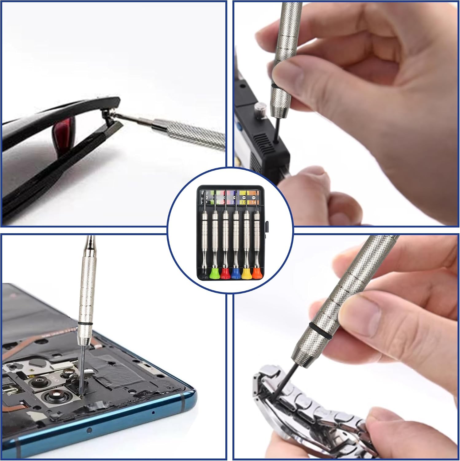 6Pcs Precision Screwdriver Set Micro Flathead Phillips Eyeglasses Watch Repair