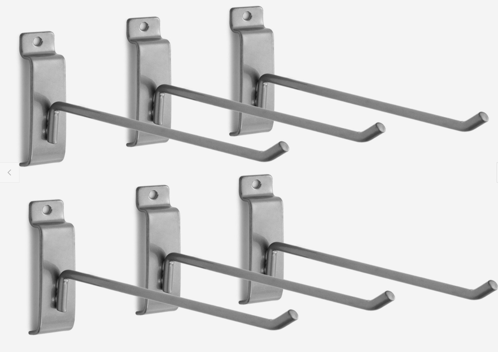Slatwall Hooks Single Rod Hangers 8 Inch 6 Pack