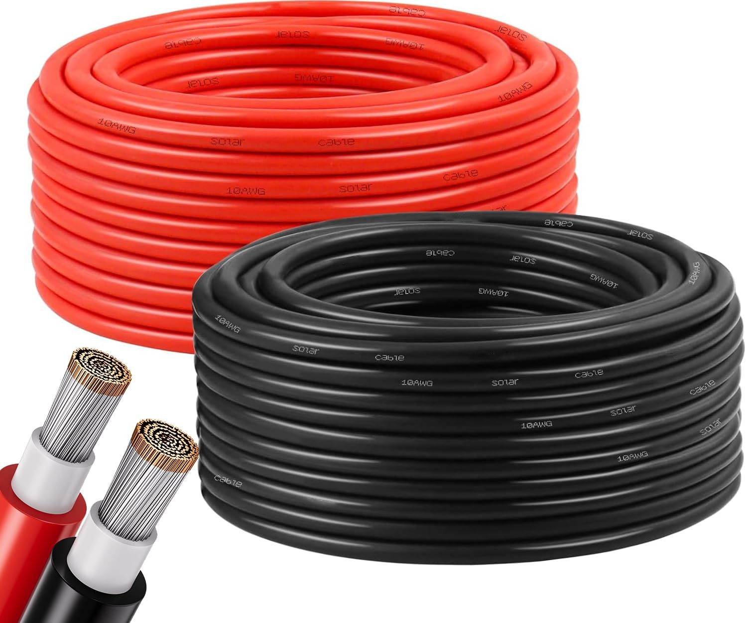 Aimou 10Awg Solar Panel Wire 2X100Ft 6Mm Solar Extension Cable Red Black 84