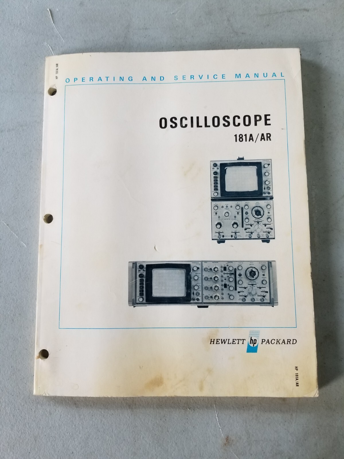 Original HP 181A / AR oscilloscope operating and service manual 00181-90905