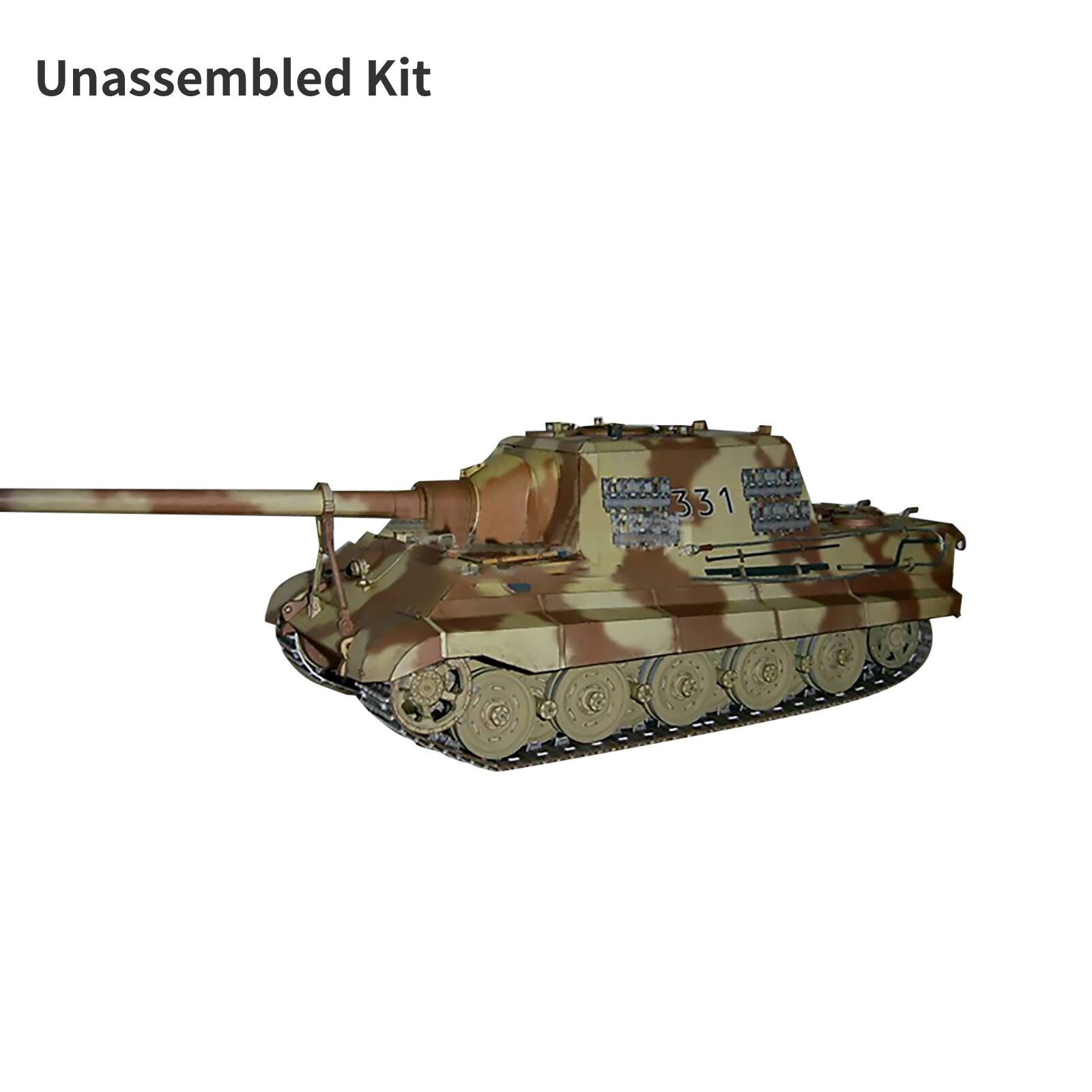 1:25 Scale WWII Jagdtiger Heavy Tank Destroyer Model Paper Unassembled Kit Toy N