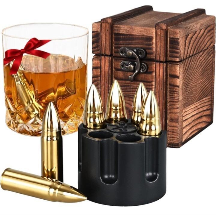 EooCoo Men's Gift, Whiskey Stones Gift Set With 6 Pcs Stones And Box,...