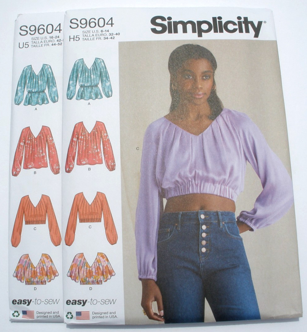 Simplicity 9604  Misses' Pullover Blouses Tops Boho Sizes 6-14 or 16-24