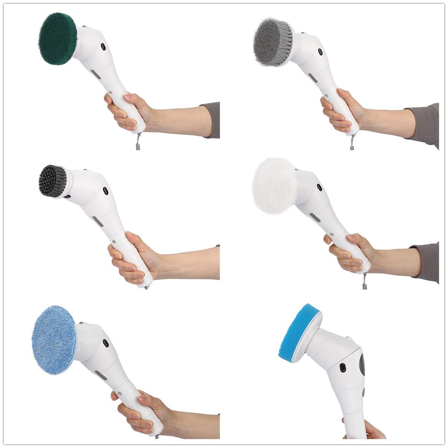 Taoke Electric Scrubber Brushes, 8 Replaceable Cleaning Heads & Adjustable Ha...