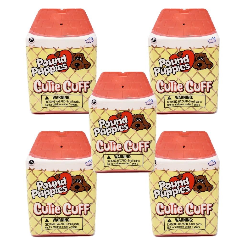 Pound Puppies Cutie Cuff Plush Slap Band : Lot of 5 Sealed Blind Cubes