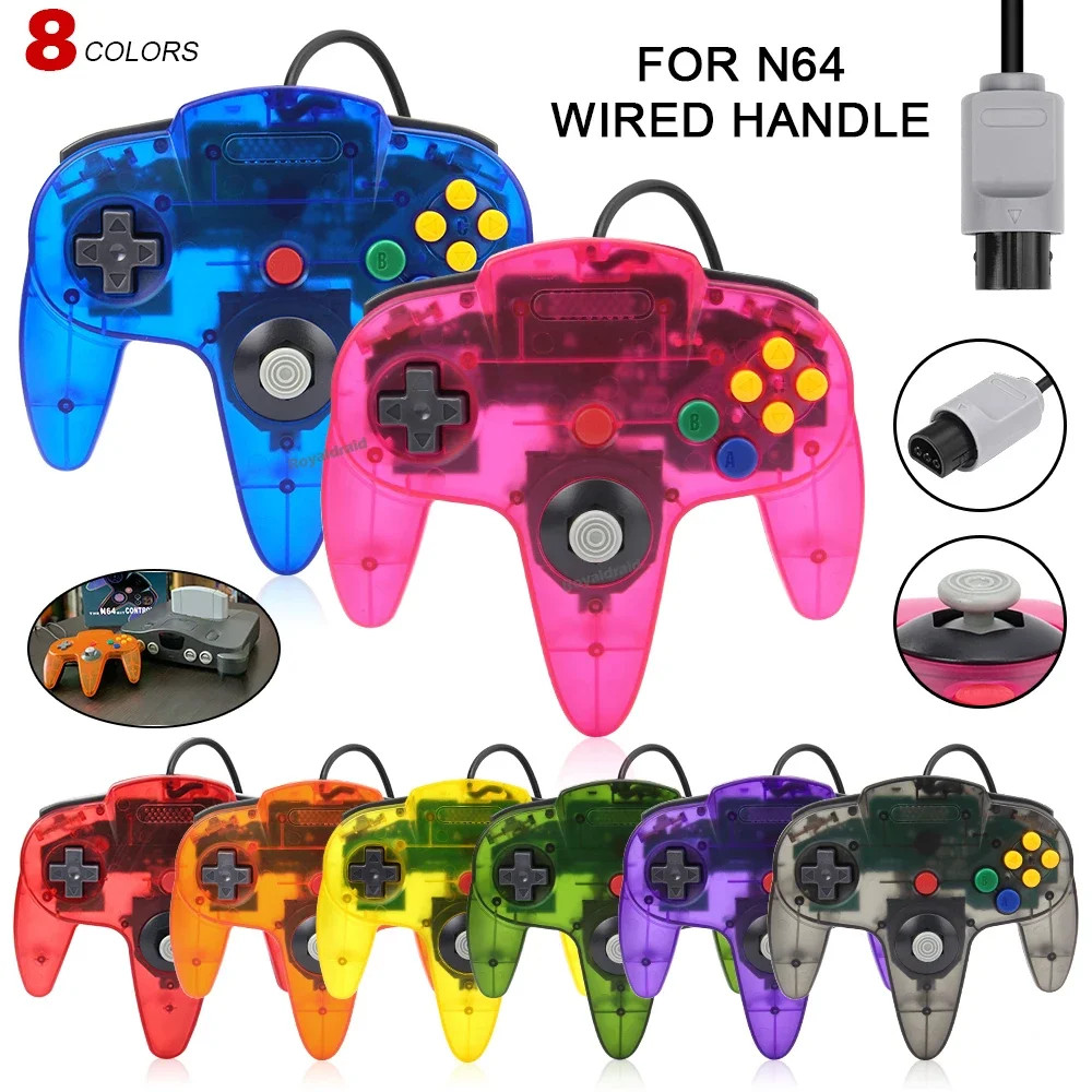 NEW 8 Colors Wired Gamepad For N64 Console Joypad Controller For N64 Classic Joy