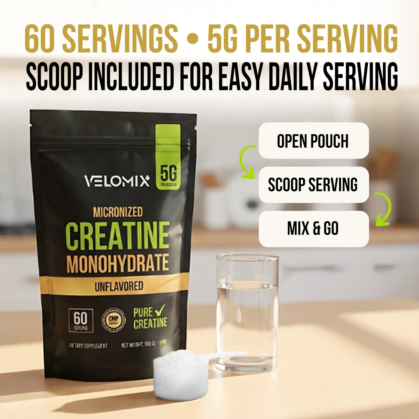 Micronized Creatine Monohydrate Powder - 100% Pure Creatine Powder Unflavored...
