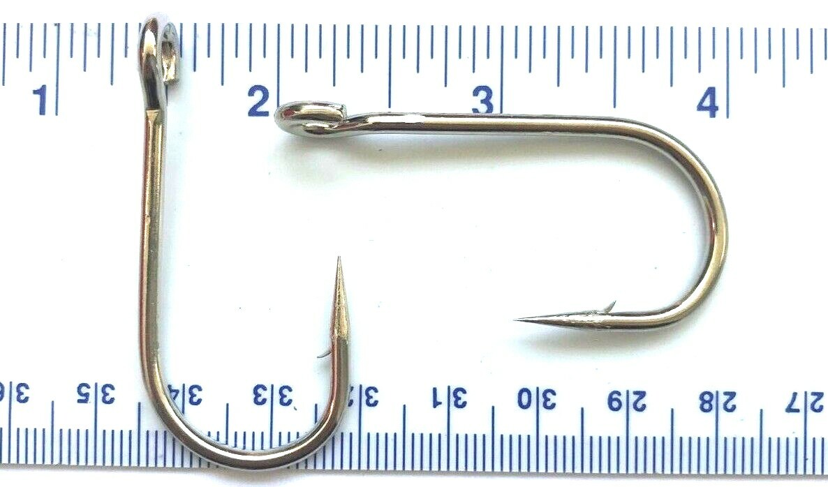 50 6X  strength GT 9171 Nickel Plated Open Eye Siwash Fishing Hooks size 5/0