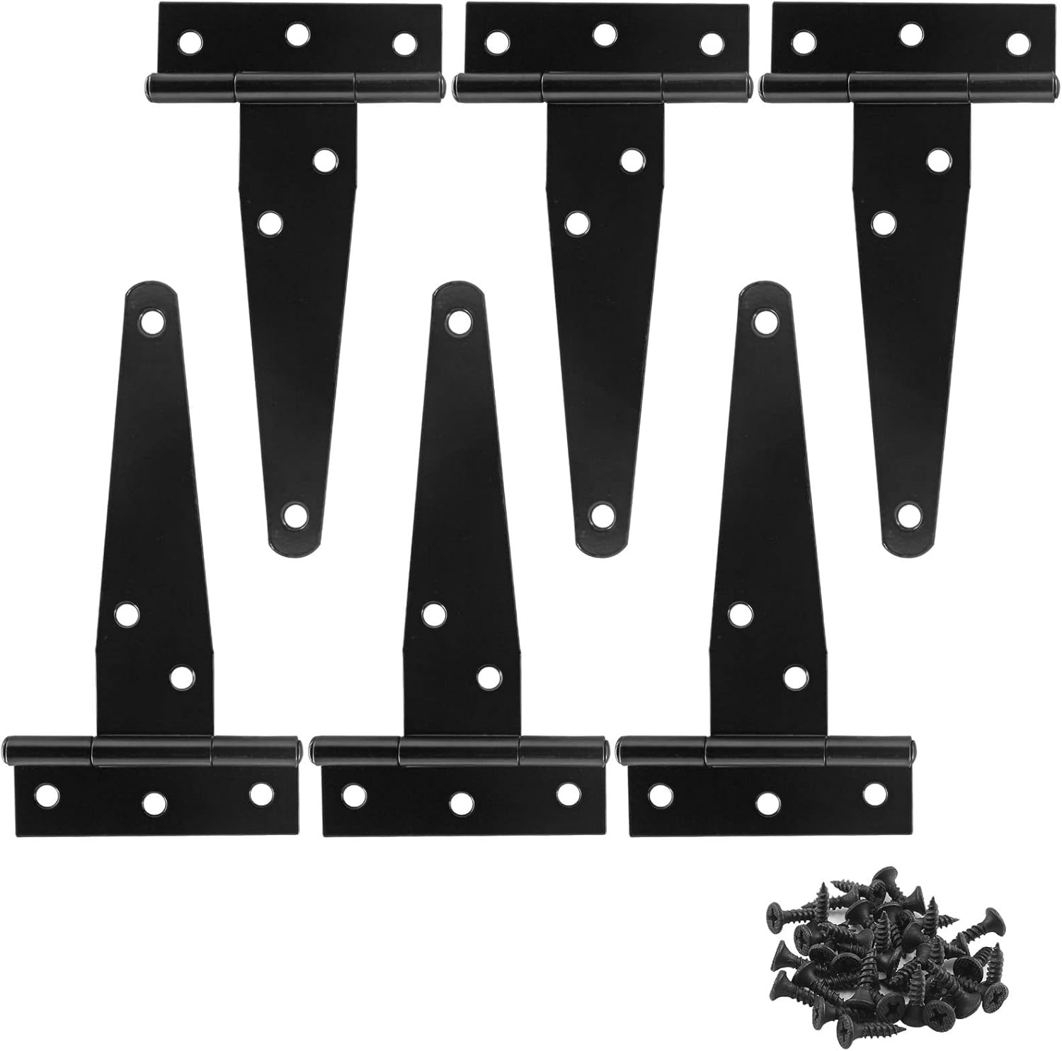 6 Pack/Set 4 Inch Heavy Duty T-Strap Hinges Rustproof Gate Barn Shed Door Hinge