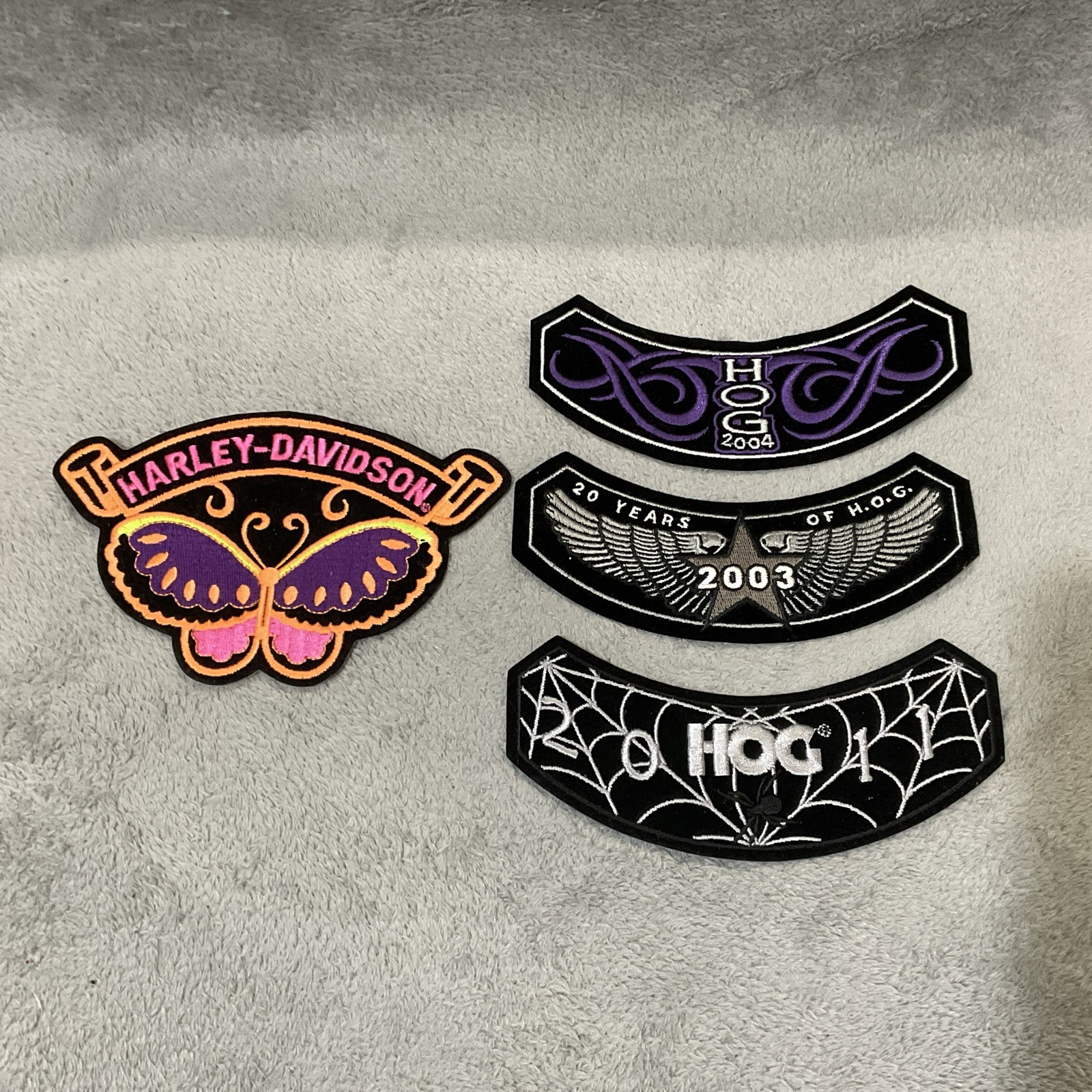 HOG (Harley Owners Group) Rocker Patches, Lot of 4, 2003, 2004, 2011, All Unused