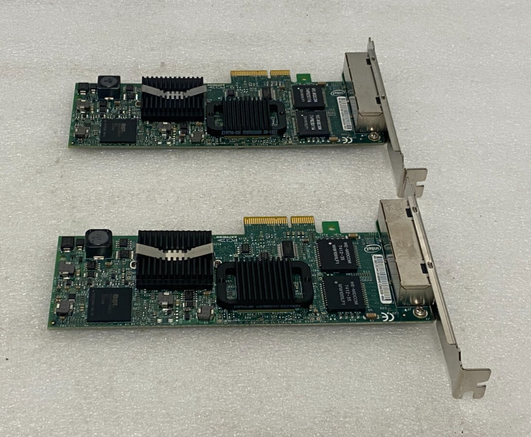 Lot of 2x Dell Pro H092P 0H092P 1000 VT PCI-e 4-Port 1GB Ethernet Adapter