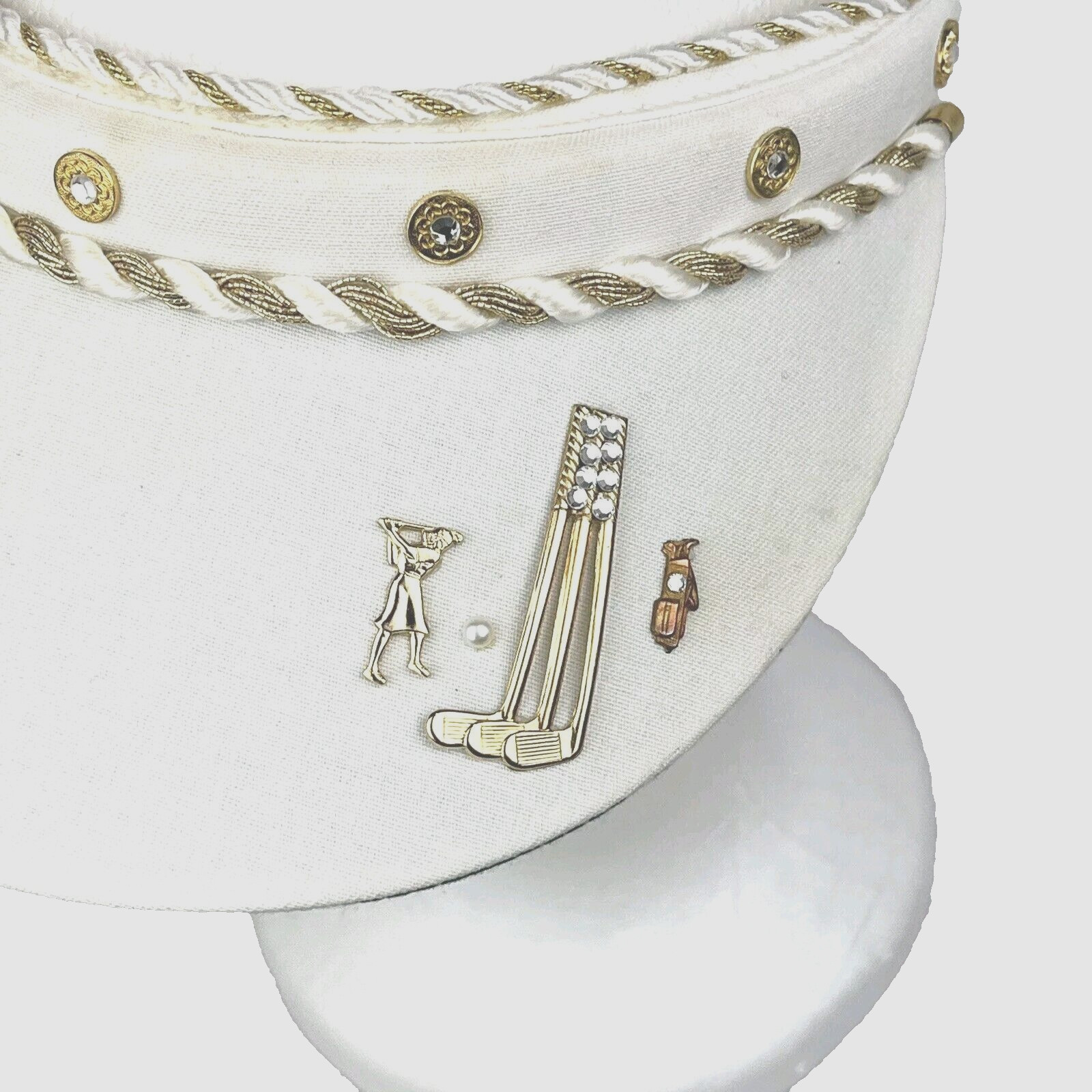 Golf Hat Visor Women's Gold Charm Golf Dixie J Designs El Centro CA