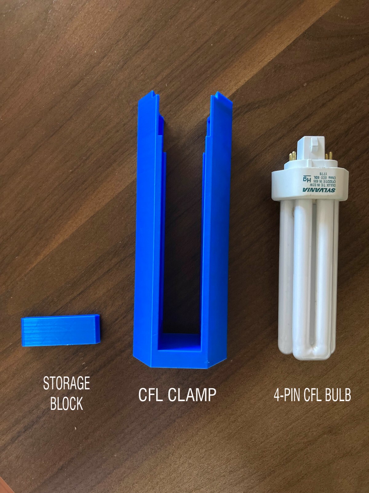 3D Print Custom 4-pin CFL Bulb Clamp Remover