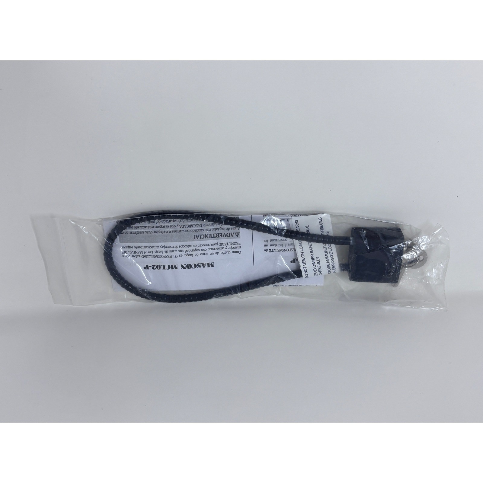 Mason MK102P Gun Cable Lock w 2 Keys Firearm Safety Lock New Sealed