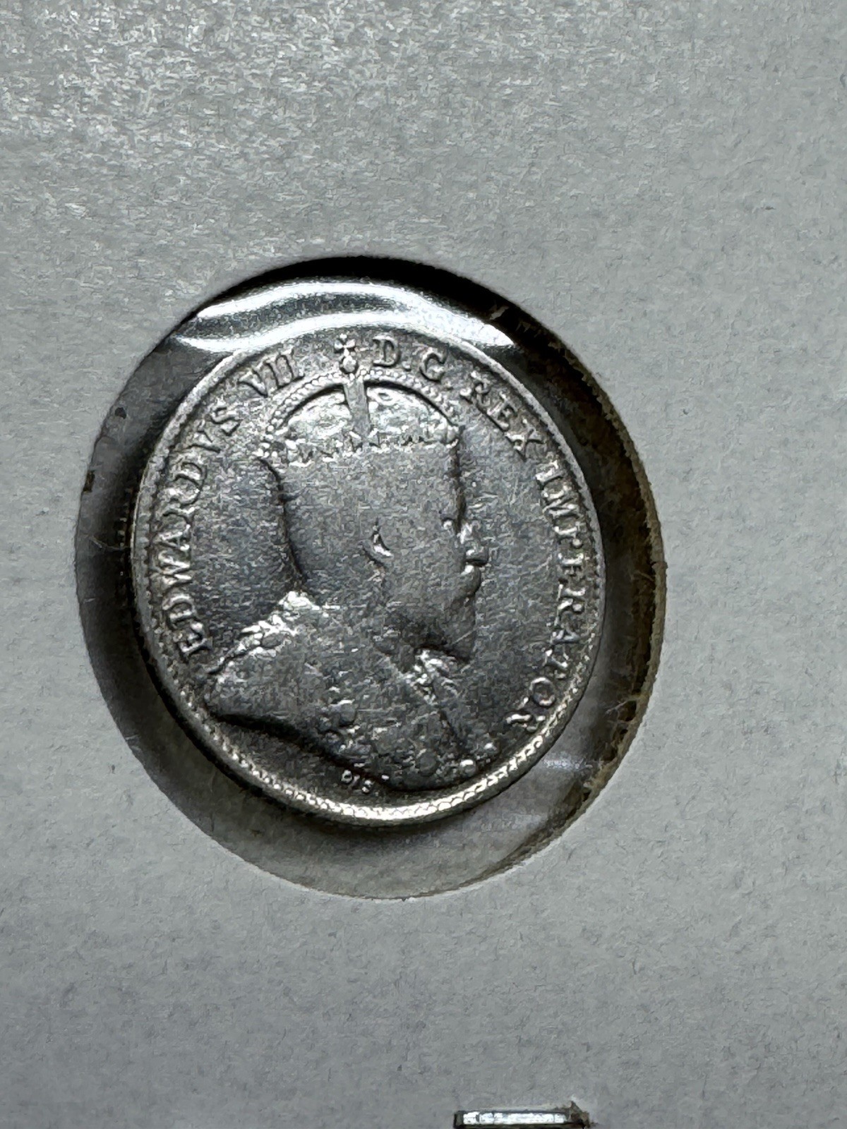 1905 Canada 5 Cents Small Silver Coin Cleaned