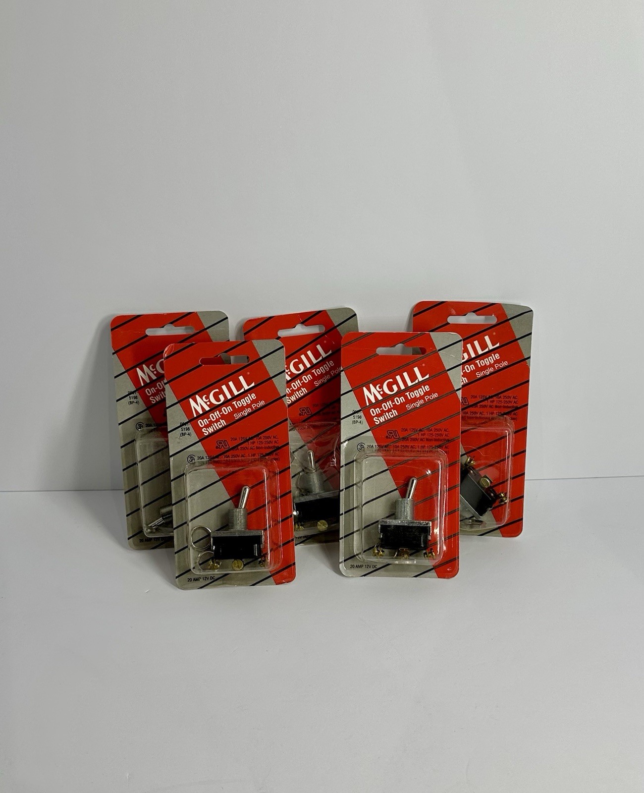 McGill 0091-5198 On-Off-On Toggle Switch Single Pole - Lot of 5 New