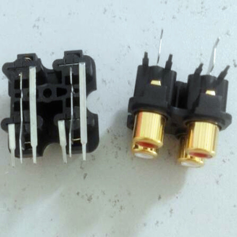 2x Right Angle Panel Mout PCB RCA Chassis Dual Jack