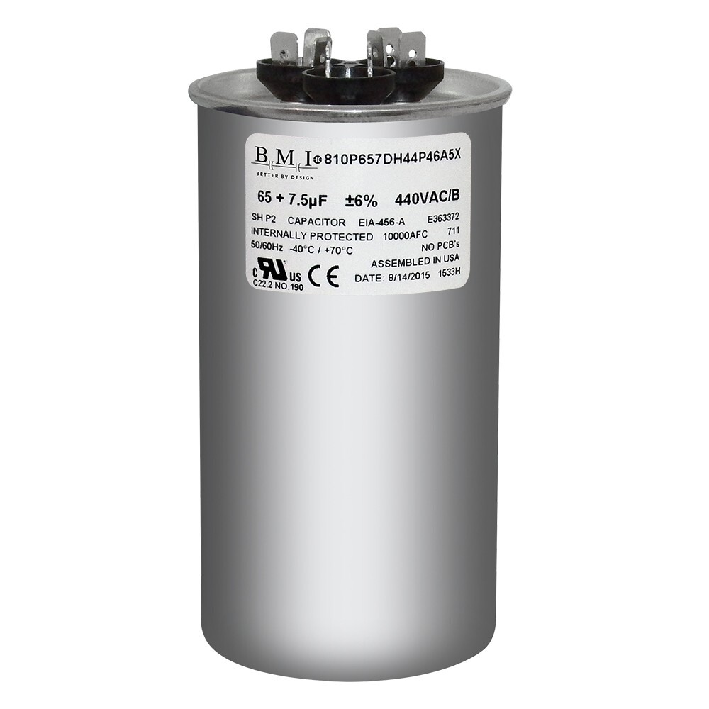 65/7.5 MFD 370 440 VAC Run Capacitor replaces GE Genteq Capcom C36575R C46575R