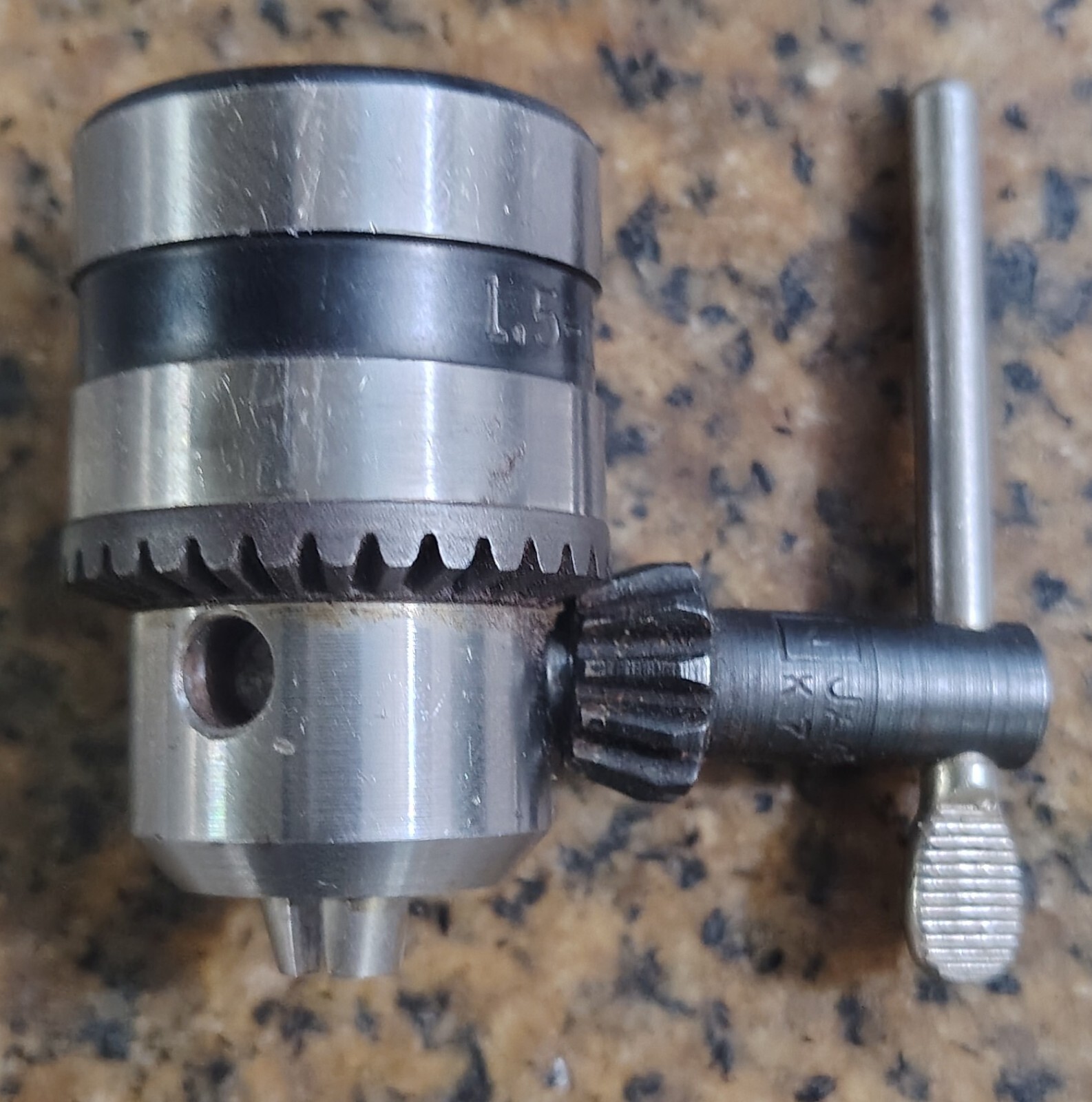 🗽DRILL CHUCK 1.5-10MM CAP 3/8-24 TAIL WITH CHUCK KEY GREAT CONDITION