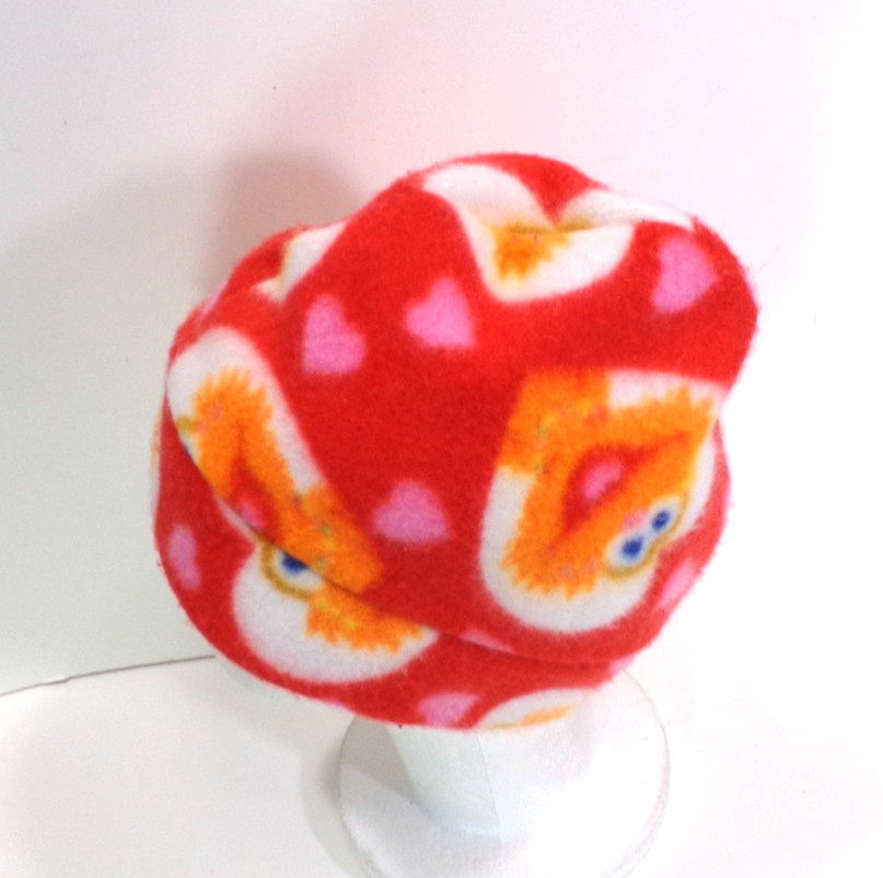 ORANGE BIRD FLEECE SKULL BEANIE WINTER HAT STRETCHY WARM h88cr