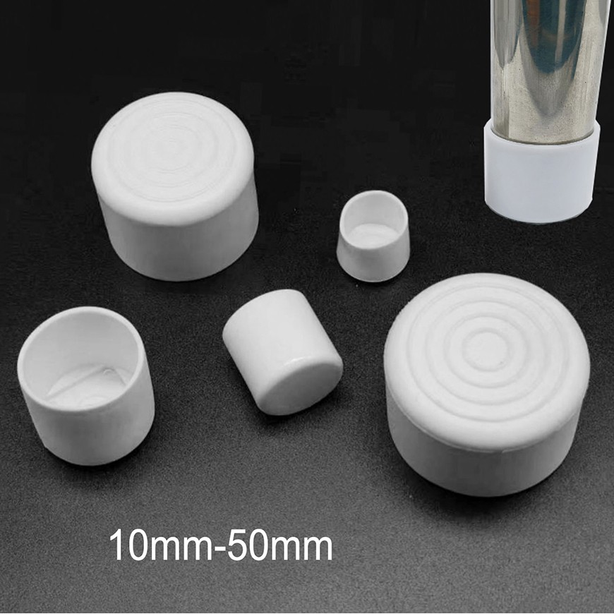Round PVC Chair Table Feet Furniture End Cover Caps Floor Anti Scratch White