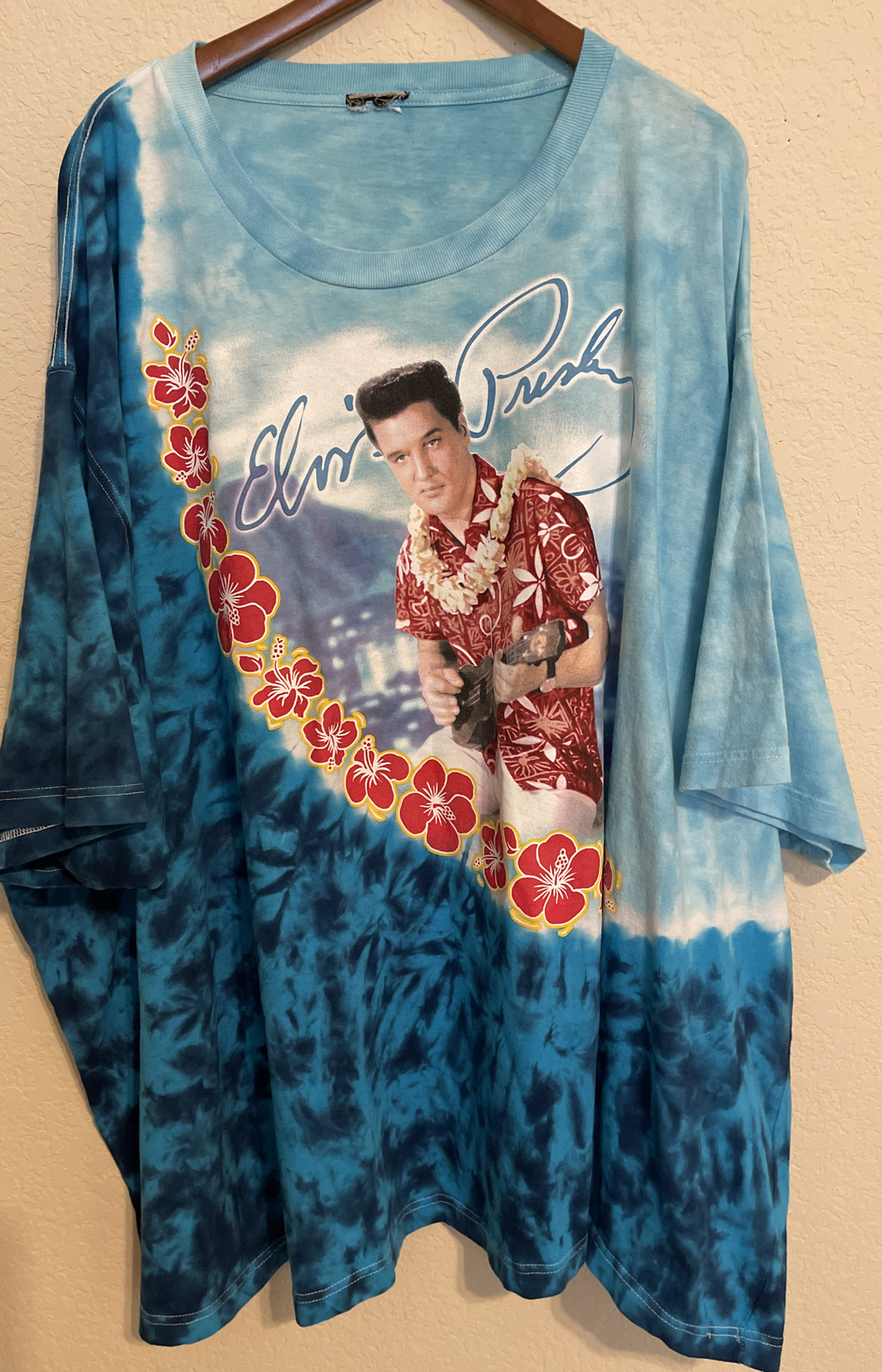 VTG ELVIS Tie Dye “Blue Hawaii” Hawaiian T-Shirt- EUC! Size 6XL 7XL 8XL