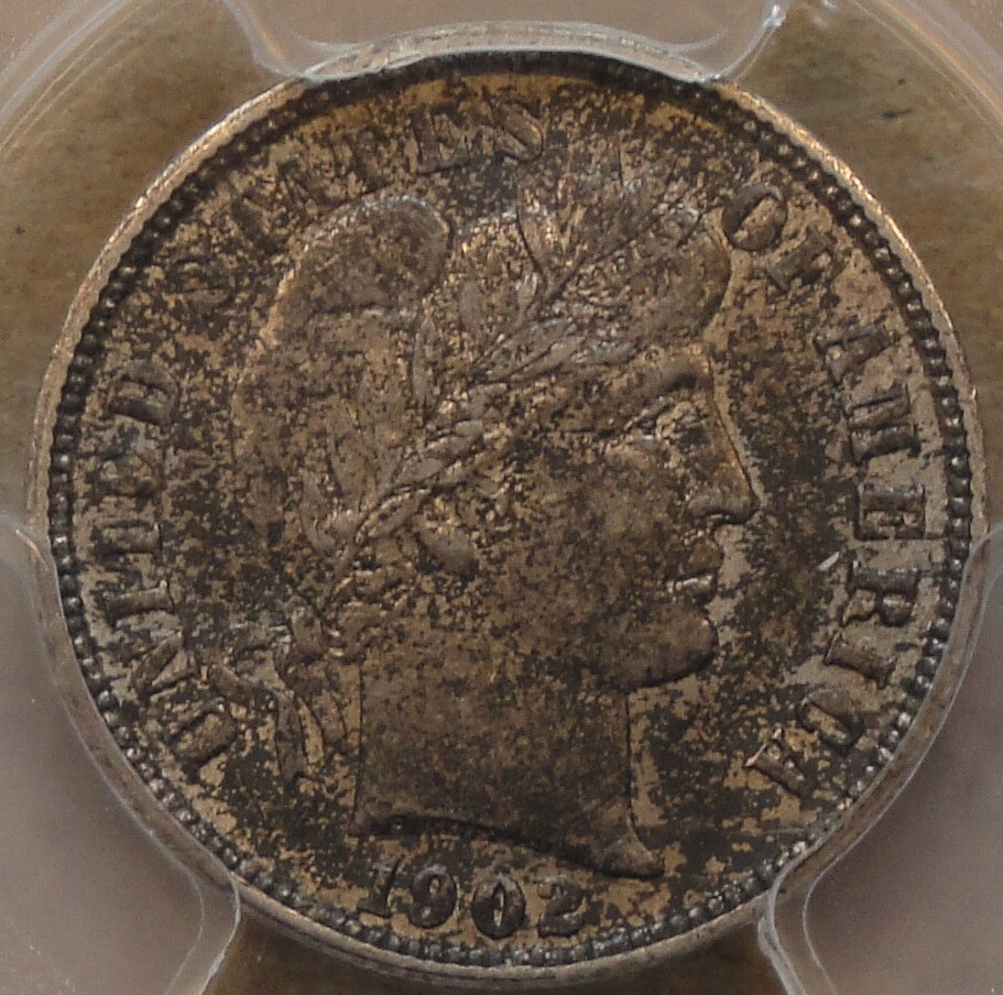 1902 Barber Dime 10c PCGS Certified AU53