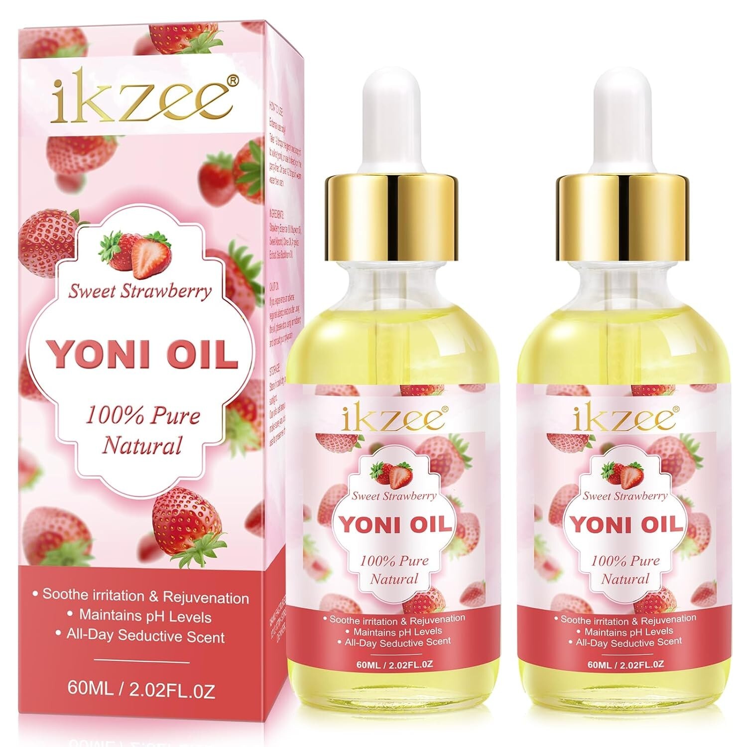 2 Pack IKZEE Yoni Oil for Women Ph Balance Feminine Oil Moisturizer New 05/2027