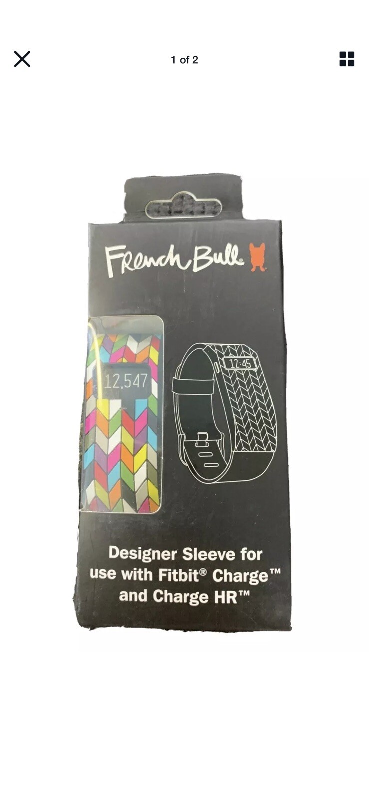 FRENCH BULL DESIGNER SLEEVE FOR USE WITH FITBIT CHARGE & CHARGE HR  New Open Box