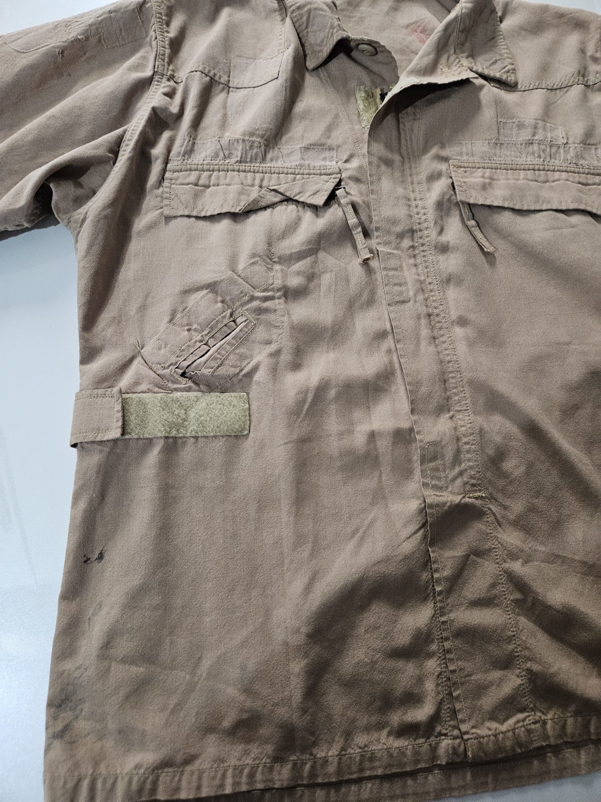 U.S. ARMY TAN IABU AIRCREW FLAME RESISTANT JACKET SIZE MEDIUM-LONG DATED 2003