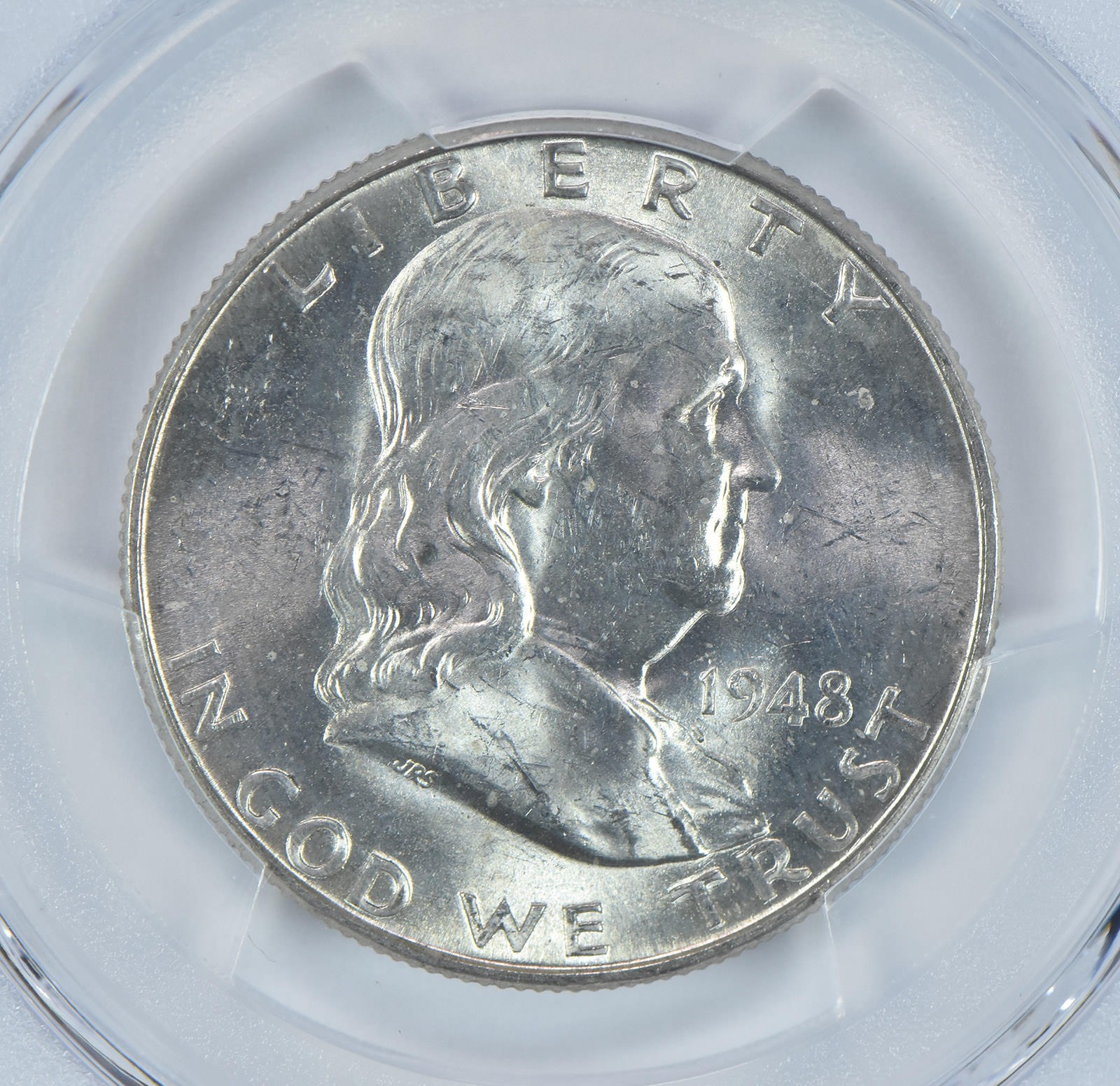 1948-D Franklin Half Dollar Boston Collection MS64 PCGS Blue Label