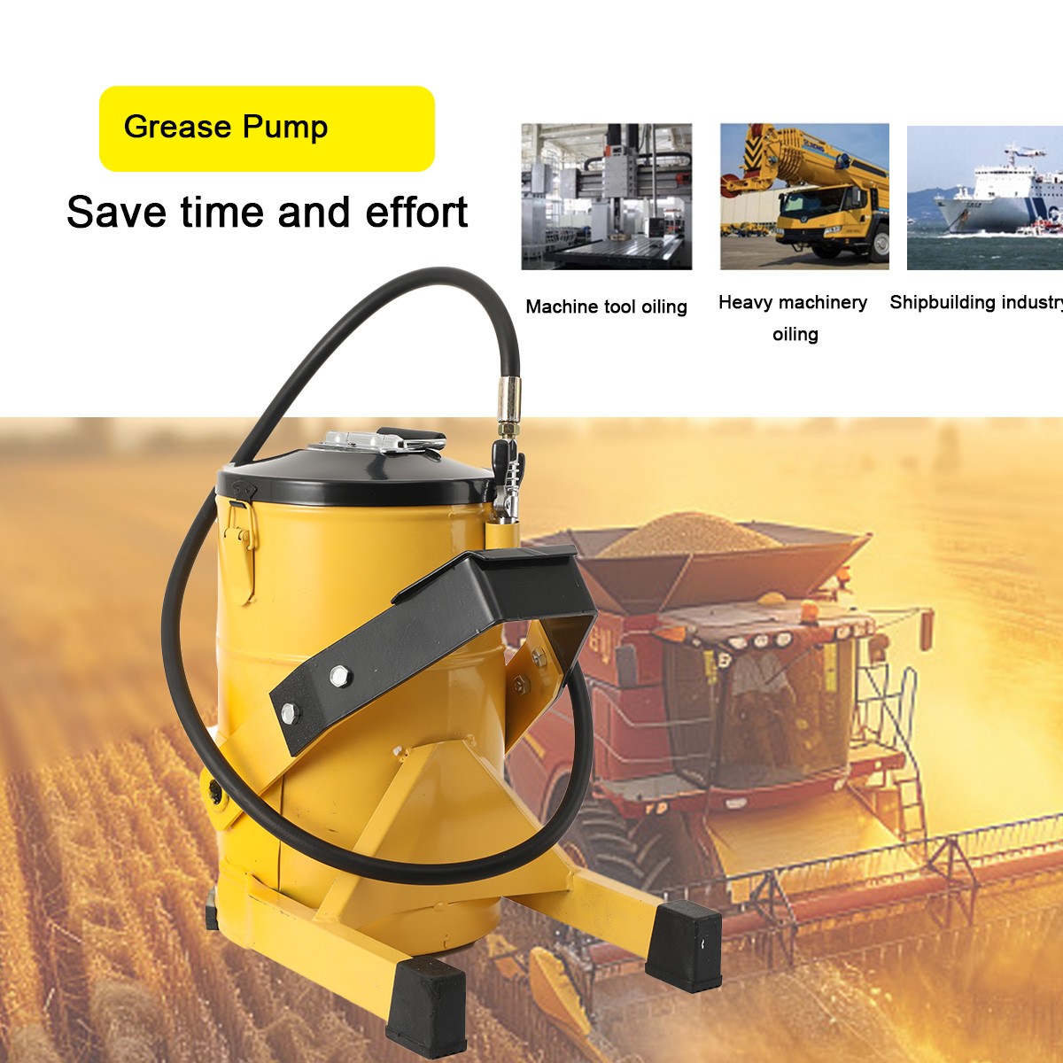 Grease Gun Bucket 10L | High Pressure Grease Pump 10000PSI