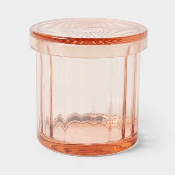 Colored Glass Bath Canister Pink