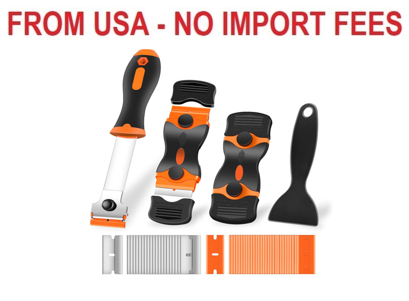 NECAMOCU 4 Pack Razor Blade Scraper, Premium Cleaning Scraper Tool with 50 PCS M