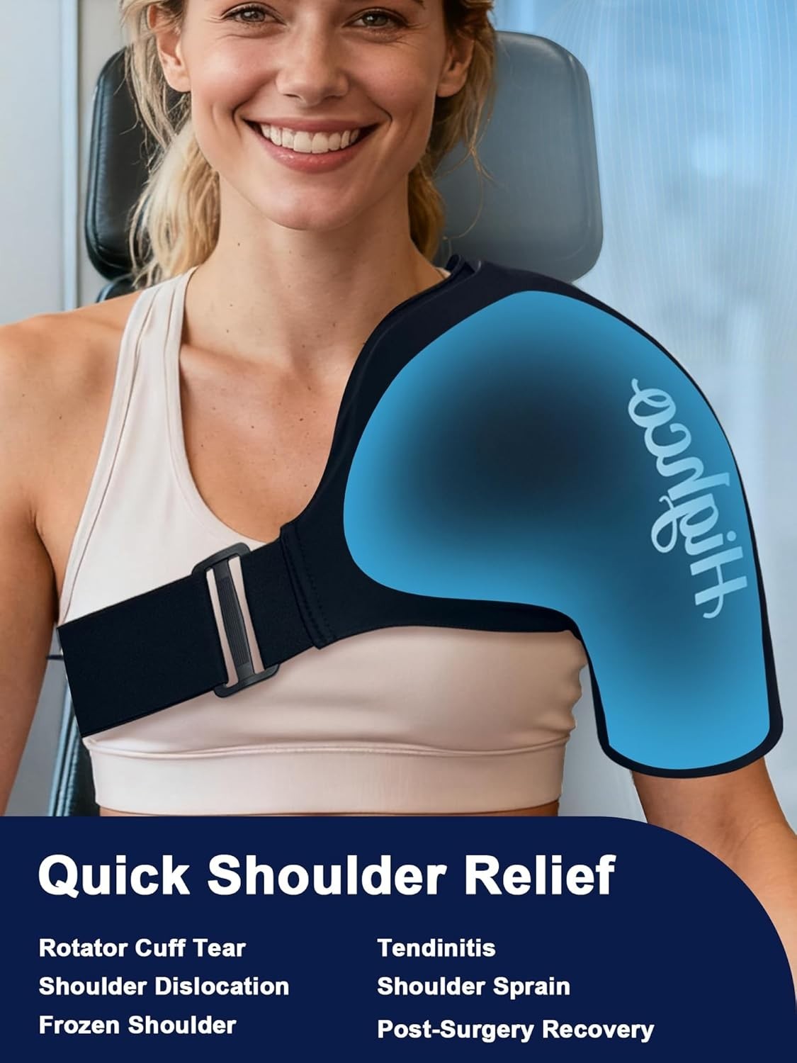 Shoulder Ice Pack Wrap for Rotator Cuff and Arm,Reusable Compression Cold Bra...