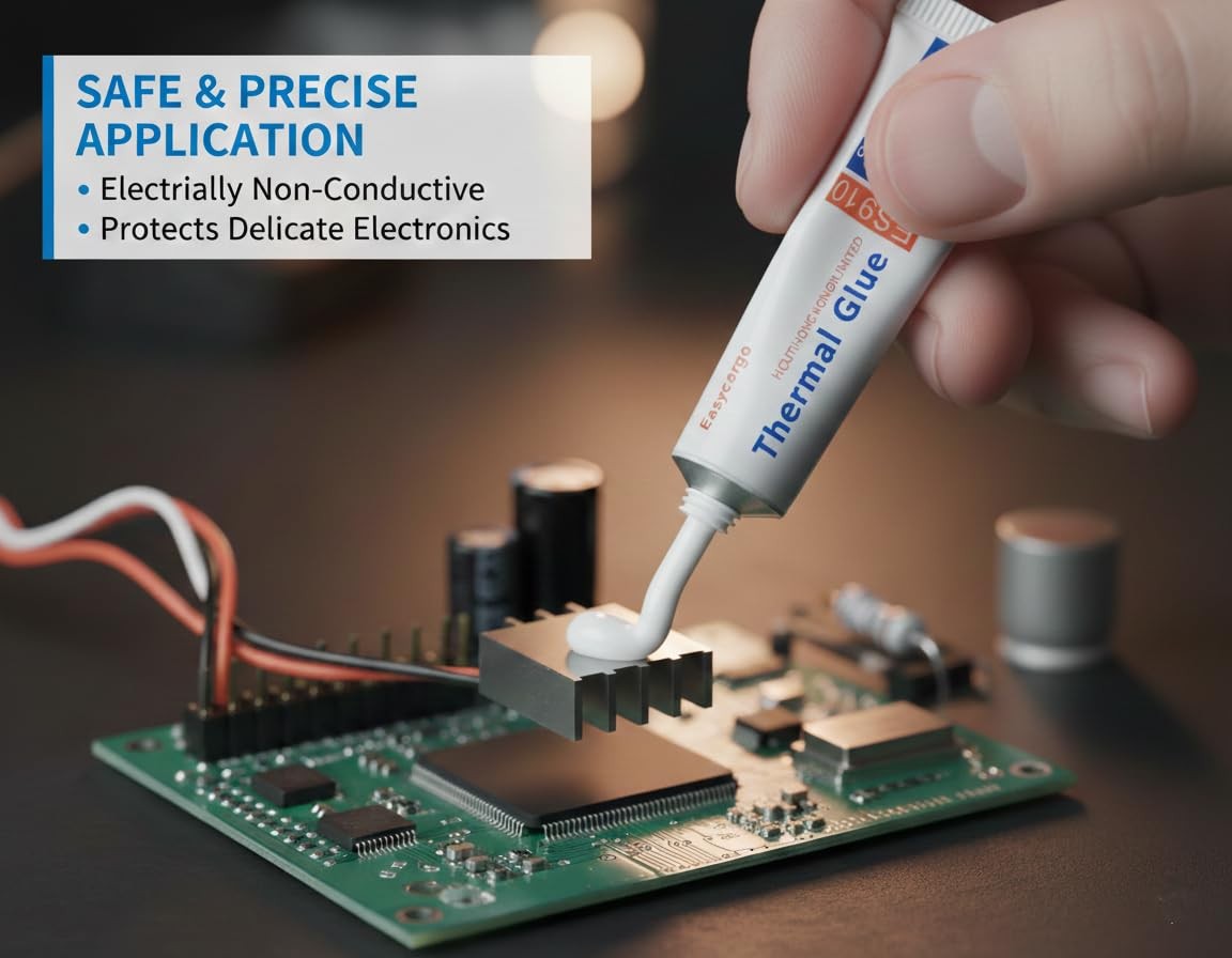 Easycargo 10g Thermal Glue, Silicone Conductive 1 pack, 1-pack