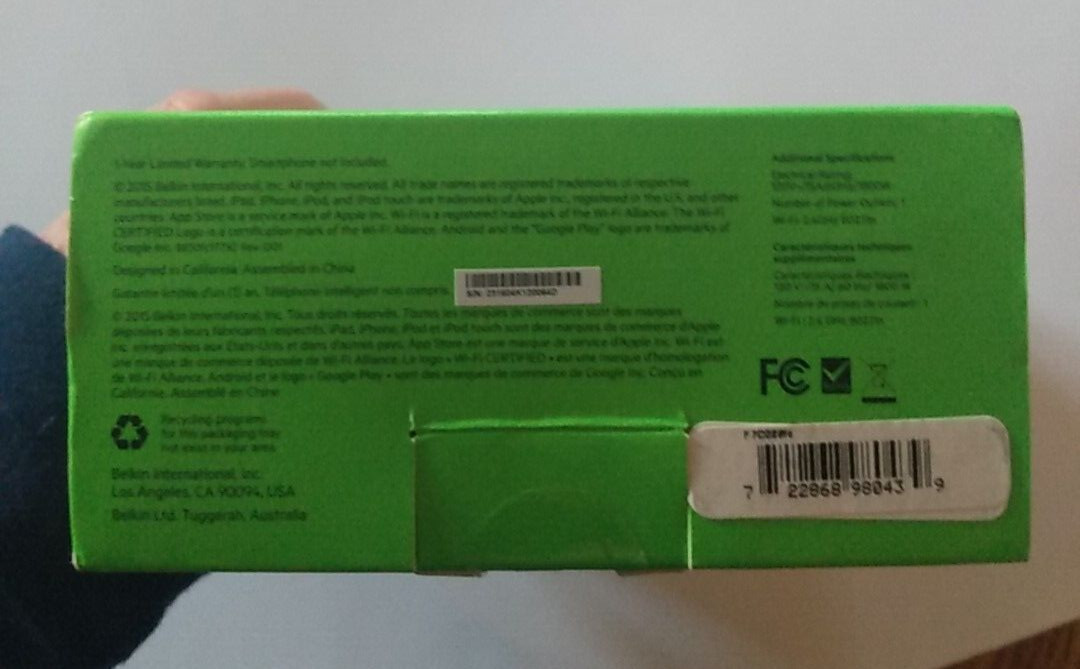 NEW Belkin WeMo Insight Switch Smart Home Plug Open Box